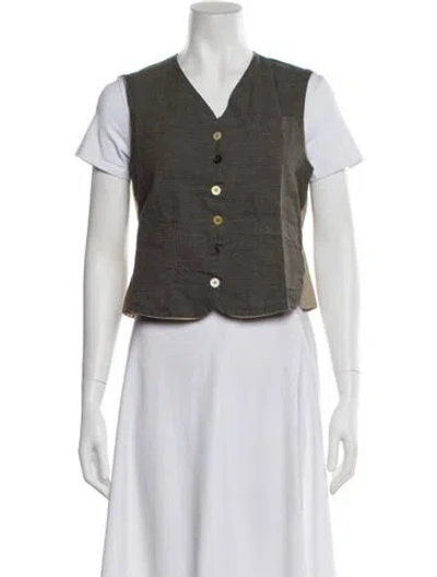 Pre-owned Hannoh Wessel Wool Tweed Pattern Vest W/ Tags In Gray