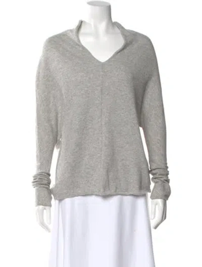 Pre-owned Hannoh Wessel Wool V-neck Sweater In Gray
