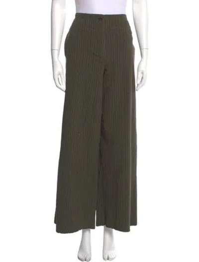 Pre-owned Hannoh Wessel Wool Wide Leg Pants In Green