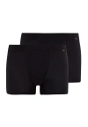 Hanro 2-pack Cotton Boxer Briefs With Covered Waistband In Black