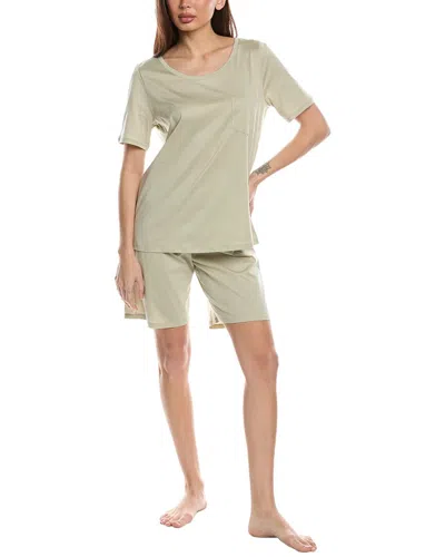 Hanro 2pc Deluxe Pajama Set In Green