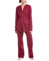 Hanro 2pc Deluxe Pajama Set In Red