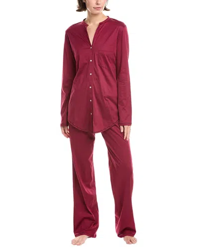 Hanro 2pc Deluxe Pajama Set In Red