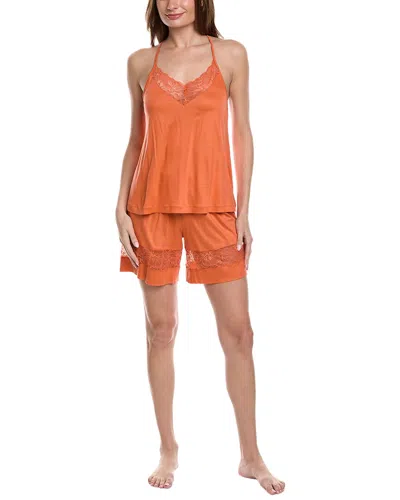 Hanro 2pc Juna Short Pajama Set In Orange