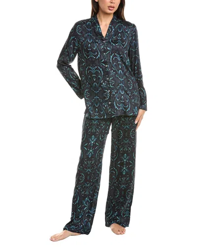 Hanro 2pc Long Sleeve Pajama Set In Green