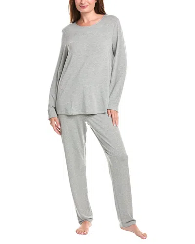Hanro 2pc Natural Elegance Pajama Pant Set In Gray