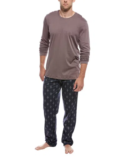 Hanro 2pc Pajama Set In Brown