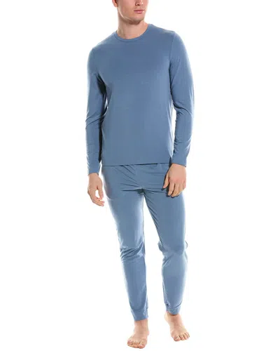 Hanro 2pc Pajama Set In Blue