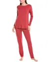 Hanro 2pc Pajama Set In Red