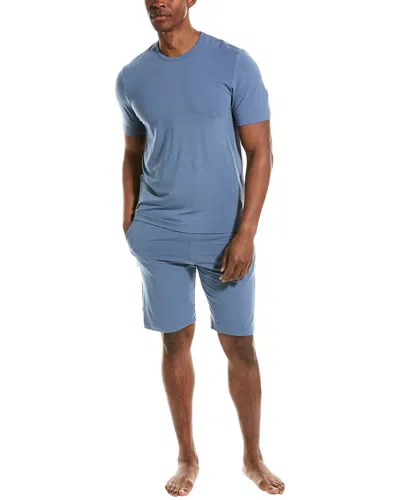 Hanro 2pc Pajama Short Set In Blue