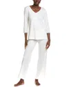 Hanro 2pc Pajama Top & Pant Set In White