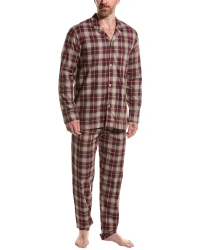 Hanro 2pc Recycled Flannel Pajama Set In Red