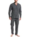 Hanro 2pc Woven Pajama Set In Gray