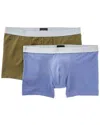 Hanro Men's Cotton Essentials 2-pack Boxer Briefs In Labrador Blue Moss