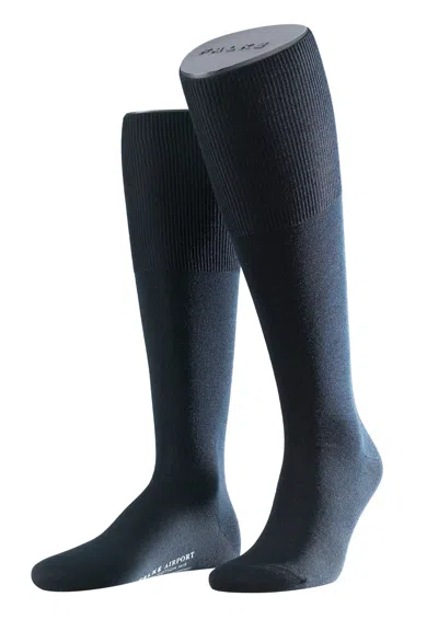 Hanro Airport Men's Airport Knee-high Sock With Wool On The Outs In Blue
