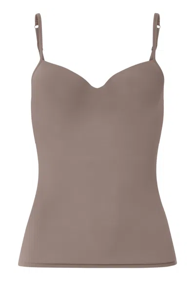 Hanro Allure Padded Bra Camisole In Brown