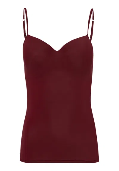 Hanro Allure Padded Bra Camisole In Burgundy