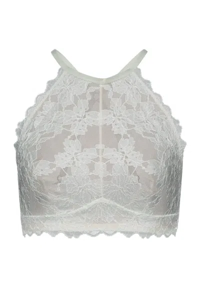 Hanro Anais Lace Halter Neck Bralette In White