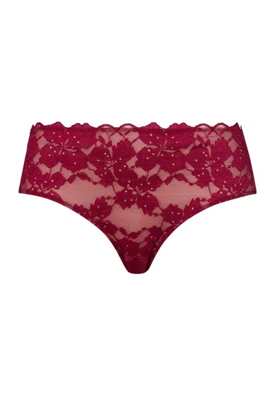 Hanro Anais Lace High Cut Brief In Red