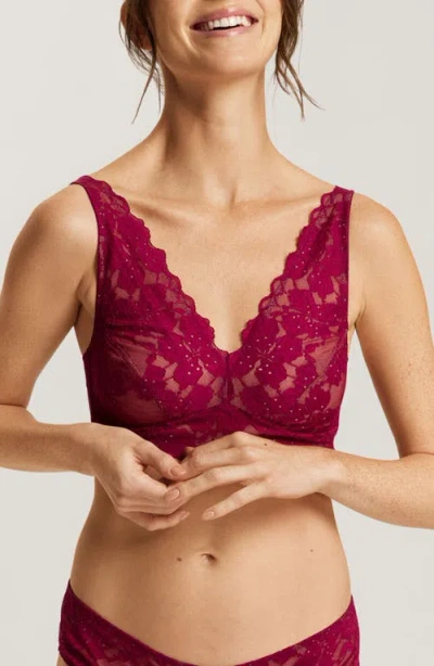 Hanro Anais Lace Soft Cup Bra In Burgundy