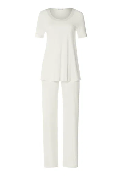 Hanro Anilla Cotton Silk Pajama Set In Gray