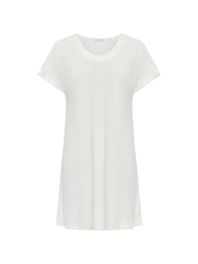 Hanro Anilla Short-sleeve Nightdress In Neutral