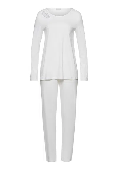 Hanro Anne Cotton Pajama Set In White