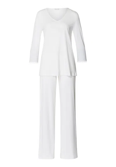 Hanro Anouk Cotton Pajama Set In White