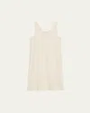 Hanro Anouk Embroidery-trim Cotton Tank Nightgown In Off White