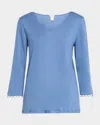HANRO ANOUK LACE-TRIM COTTON PAJAMA SET