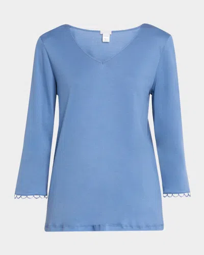 Hanro Anouk Lace-trim Cotton Pajama Set