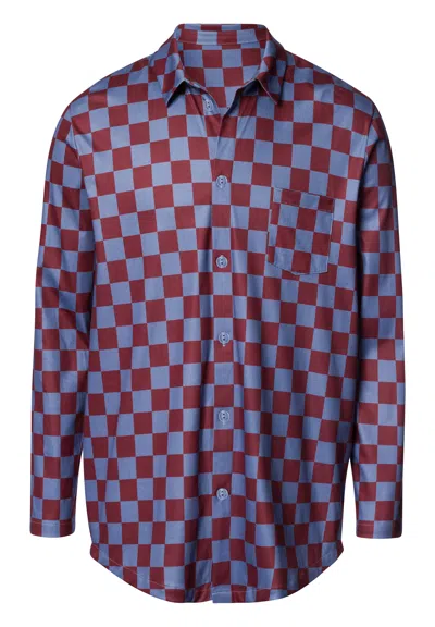 Hanro Arthur Arbesser X  Checkered Cotton Shirt In Burgundy