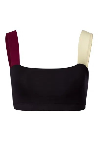 Hanro Arthur Arbesser X  Color-block Cotton Crop Top In Black