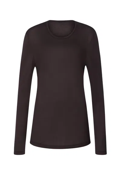 Hanro Arthur Arbesser X  Crew Neck Cotton Top In Brown