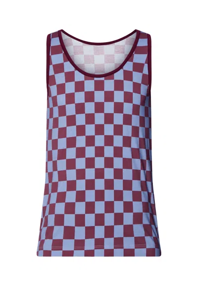 Hanro Arthur Arbesser X  Tartan Cotton Tank Top In Blue