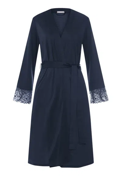 Hanro Azelia Floral Tulle Tencel Robe In Blue