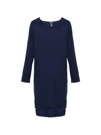 Hanro Azelia Lace-trim Nightdress In Blue