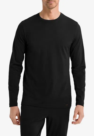 Hanro Basic Long-sleeved T-shirt In Black