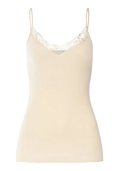 Hanro Belen Embroidered Cotton Camisole In Neutral