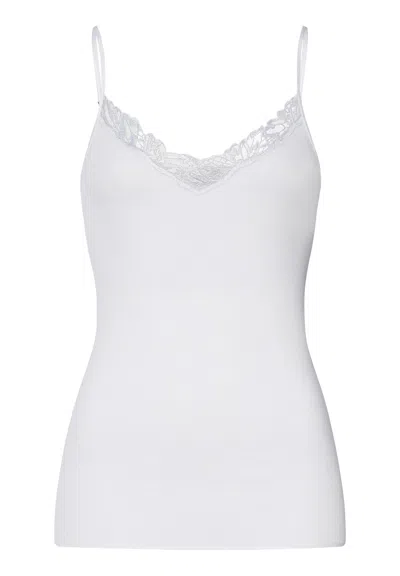 Hanro Belen Embroidered Cotton Camisole In White