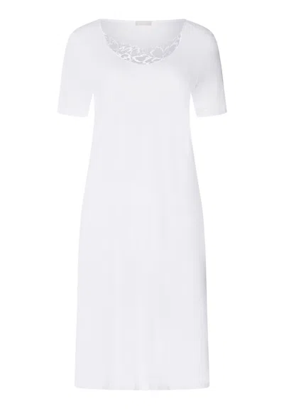 Hanro Womens Kalea Lace-embroidery Cotton-jersey Night Dress Off White