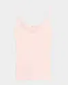 Hanro Belina Cotton V Neck Spaghetti Camisole In Rosewater