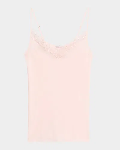 HANRO BELINA EMBROIDERED-TRIM COTTON CAMI