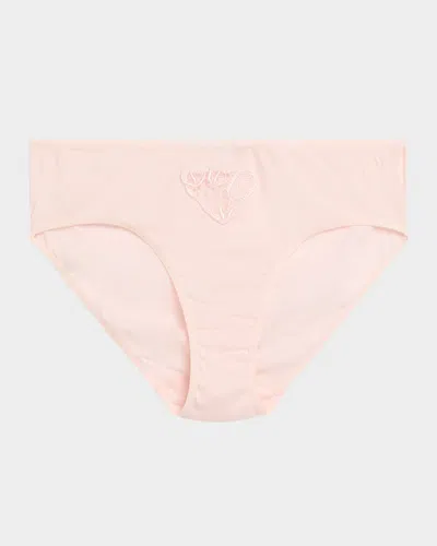 Hanro Belina High-cut Embroidered Cotton Briefs In Rosewater