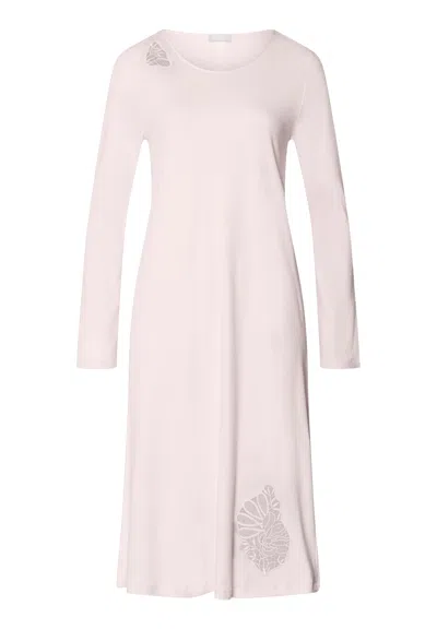 Hanro Belina Round Neck Cotton Nightgown In Pink
