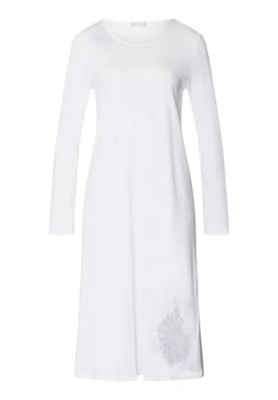 Hanro Belina Round Neck Cotton Nightgown In White