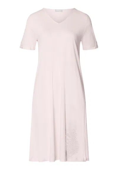 Hanro Belina V-neck Cotton Nightgown In Transparent