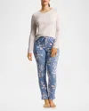 Hanro Cotton-modal Printed Trousers In Pearly Flowers