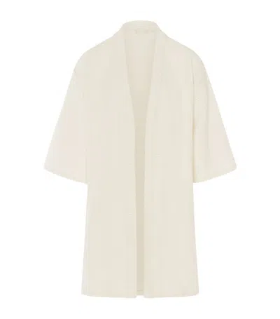 Hanro Bouclé Urban Casuals Dressing Gown In Ivory