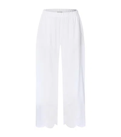Hanro Broderie Anglaise Cropped Trousers In White